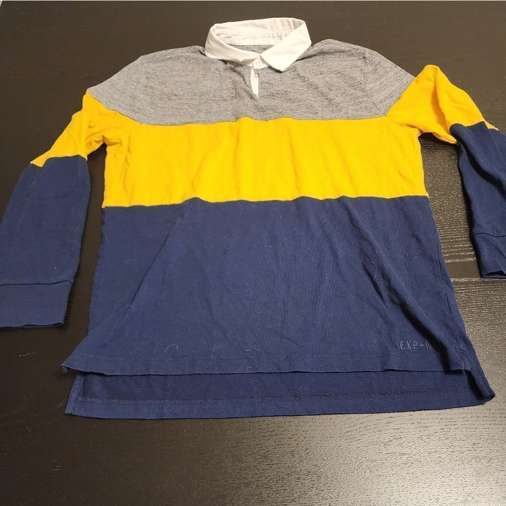 EXPRESS Long Sleeve Colorblock Shirt
